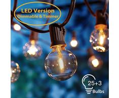 8.3 Meter Lichterkette Außen【Dimmbar&Timer】, G40 28pcs LED Glühbirnen OxyLED Lichterkette Gluehbirne Aussen, Lichterkette Garten,Wasserdicht für Haus,Garten,Patio,Weihnachten,Festival