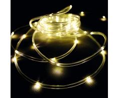 FineHome Solar 75 LED Lichterschlauch Solarpanel Lichterkette mit Erdspieß warmweiss Innen Aussen Garten