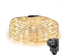 LE 10m LED Lichtschlauch, 240 LEDs Lichterschlauch IP65 Wasserfest, Lichterkette Strombetrieben mit EU-Stecker für Innen Außen Party Hochzeit Deko, Warmweiß Leuchtschlauch