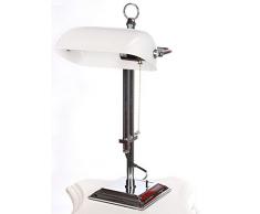 Bankerlampe Tischleuchte Chrom silber Schreibtischlampe Büroleuchte Jugendstil xcl121 Palazzo Exklusiv