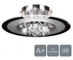 Aurolite Moderne Kristall-Deckenleuchte, halbbündig, poliert, 2017 Version, RRP £135 (Neue 4 Lampen Chrom)