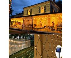 200 LEDs Lichternetz, 3M x 2M Lichterkette Netzlicht, 8 Modi Auto ON/OFF Wasserdichte Mesh Lichtervorhang, Christbaumlichterkette für Weihnachten Party Garten Indoor Outdoor Dekorationen, Warmweiß