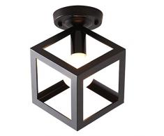 CYT Schmiedeeisen Kronleuchter Nordic Creative Deckenleuchte, schwarz/weiß Flurgang Einfache Pendelleuchte Wohnzimmer Balkon Armatur Dekoration (Color : Black, Design : C)