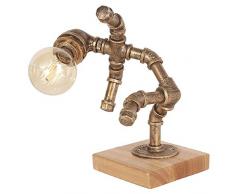 Dimmbare Bronze Tischlampe Kreative Roboter Schreibtisch Licht Industrielle Vintage Tischleuchte Amerikanische Schmiedeeisen Wasserleitung Lesung Nacht Leuchte Einzigartige Muttertagsgeschenk Lampe