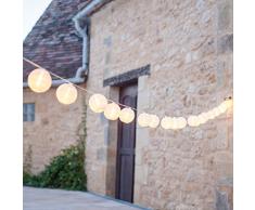 Lights4fun 20er Lampion LED Lichterkette warmweiß koppelbar Innen Außen