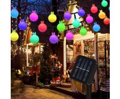 Lichterkette Solar Aussen, Vegena Bunt Globe LED Lichterkette Außen 7M 50 LEDs 8 Modi IP65 Wasserdicht Solarlampen für Garten Balkon Bäume Terrasse Hochzeit Weihnachten Party Deko Energieklasse A+++