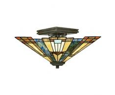 Tiffany Deckenlampe ETERNO 5 Buntglas Schirm dekorativ Jugendstil Deckenleuchte Wohnzimmer Flur