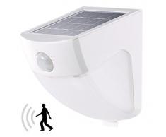 Lunartec LED Bewegungsleuchte: Solar-LED-Wandleuchte mit PIR-Sensor, 4 LEDs, 220 lm, 2 W, IP44, 5000K (LED-Solar-Außenlampe Neutrallicht)