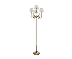 Premium Stehleuchte aus Messing bronziert Jugendstil E14 bis 40W 230V Stoff Wohnzimmer Lampe Leuchte Beleuchtung Bodenleuchte Bodenlampe