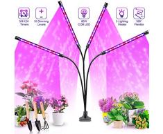 Pflanzenlampe LED, Pflanzenlicht, Pflanzenleuchte 80W Wachsen licht with 40 COB Leds, Wachstumslampe Vollspektrum Wachstumslampe für Zimmerpflanzen mit Zeitschaltuhr, Plant Lights Stufenloses Dimmen.