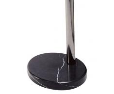 1-flg. Stehlampe, Bogenlampe, Stehleuchte, Standleuchte, Standlampe, Bodenlampe, Lampe, Chrom, Marmor schwarz, Glasschirm schwarz, ohne Leuchtmittel