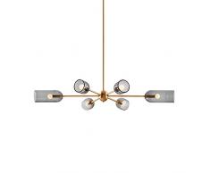 Modernen Sputnik Kronleuchter E14 Nordic Lüster Messing-finish Pendelleuchte Semi Flush Mount Deckenleuchte Spiele Für Küche Flur Wohnzimmer Gelbe Bronze 6-leuchten