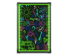 LED Schreibtafel Hosim, 60cm x 40cm beleuchtet Erasable Neon-Effekt Restaurant Menü Schild mit 28 Blinkmodus-Fernbedienung, 7 Farben und blinkende Mode DIY Tafel für Küche Hochzeit