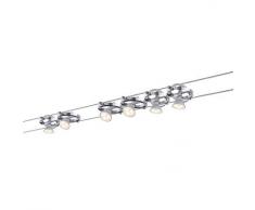 Paulmann 941.27 Seilsystem Cardan LED Set Warmweià 6x4W Chrom/Chrom matt 94127 Seilleuchte Hängeleuchte