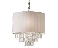 WRMOP Einfache Art-Kristallhängeleuchte DREI Heads Energiespar Kronleuchter Silber Micro Old Pendelleuchte for Schlafzimmer R/20/03/24