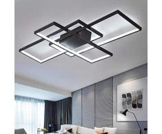Wohnzimmerlampe Modern Schlafzimmer Deko LED Deckenleuchte mit Fernbedienung Esszimmerlampe Decke Hängelampe Chic Eckig Design Acryl-Schirm Flur Lampe Landhaus Kücheleuchte Badezimmer Deko Deckenlampe