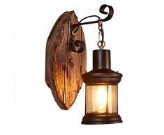 Industrielle Retro Wandlampe Minimalistisches Design Treppenhaus Balkon Restaurant Schmiedeeisen Aus Holz Europäische Lampen 13 8 In Höhe (in),Leaves