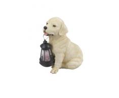 Globo Solar Außenleuchte Kunststoff Hund braun-weiß1 x LED weiß, 24.5 x 16.5 cm, H: 26.5 cm, 33372