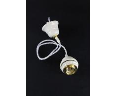 Halterung mit kabel-geflecht für pendelleuchte im landhausstil vintage