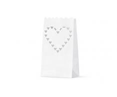 goodymax 10 Lichttüten Herz (15 x 9 x 26 cm) Luminaria Candle Bag Lichtertüte Dekolicht Papier Laterne