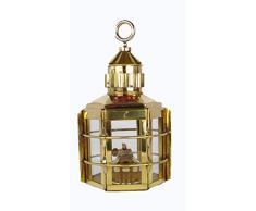 Schiffslampe - Bootsleuchte - Bootslampe - Schiffsleuchte - Öllampe - Clipperlampe - Ölleuchte - Messing 6 eckig (1461)