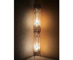 Saharashop Orientalische Stehlampe Henna-Zylinder 150 cm Leder Natur