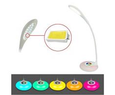 Onite LED Tischlampe Mit Touch-Dimmer Drehbare Schwanenhals Aufladbare Dimmbare LED Bürolampe Leselampe Buchlampe Laptoplampe Tischleuchte Schreibtischleuchte Stimmungslicht (Tischlampe mit Stimmungslicht)
