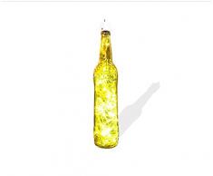 Kronleuchter，Flasche Single Head Kronleuchter Led Kreative Weinflasche Glas Kronleuchter Starlight Led Light Flaschenlampe Gelb