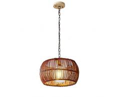 Vintage Rattan Gewebtes Licht Kreative Kronleuchter Dekoration Kronleuchter Pendelleuchte Korbleuchte mit Leuchten Schatten 1 Licht für Dinging Room, Bauernhaus, C-L