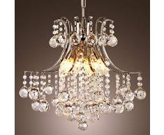 Lightsjoy Luxuriös Kristallkronleuchter Moderne Kronleuchter Kristall 6*E27 Pendelleuchte Glas weiß Regentropfen Deckenleuchten Glas Brilliant Lüster Deckenleuchten Unterputz Hängeleuchte Pendellampe