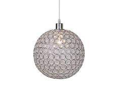 MZSG Moderne Runde Kugel Eisen Kronleuchter, Durchmesser 15CM E27 LED-Lampen Einfache Kristall Pendelleuchte, Glanz Hängelampe