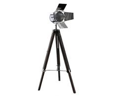 NAEV5 Leuchten 2055342 Dreibein Stehleuchte Star Vintage, Retro, Nostalgie, Metall, graubraun, 71 x 56,5 x 140 cm
