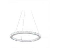 Apopp 408/5000 Klassische Edison Lamp Shade Ajustable D Kronleuchter, 1 Ring 30CM Kristalldeckenlampe (weißes Licht) (Color : White Light 6000-6500k)