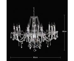 Dst Marie Therese Retro Klar Kristall & Glas 10 Zweig Pendelleuchte Kronleuchter Durchmesser 80cm Höhe 60cm Kette 60cm