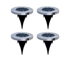Waymeduo 4 Stück 8 LED Solar-Bodenleuchten Außenleuchte LED Solar Wegleuchten Garten Landschaft Spike Beleuchtung für Hof, Auffahrt, Rasen, Weg