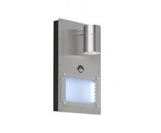 WOFI Hausnummernleuchte, Metall, GU10, 11.7 W, Edelstahl Gebürstet Roh, 12 x 22 x 32 cm