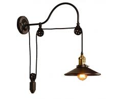 SZQLF Wandleuchte, industrielle Flaschenzug hängen Draht Schmiedeeisen Cafe Bar Gang Schlafzimmer Leuchte Deckenleuchte