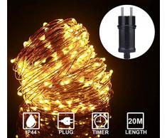 ALED LIGHT 20M 200 LEDs LED Lichterkette Warmweiß Kupferdraht, Wasserdicht Außen Lichterketten, Deko Beleuchtung LED Lichterkette Lampenkette für Haus Patio Garten Weihnachten Hochzeit Party