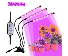 LED Pflanzenlampe mit Zeitschaltuhr 36W 18 LED Pflanzenlicht Dimmbare Pflanzen Lampe Wachsen licht Pflanzenleuchte Wachstumslampe 360°Flexible Pflanzenlichter, Automatische Ein- / Ausschalten