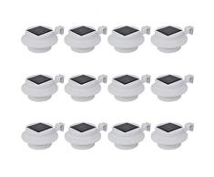 Nyyi Außenleuchte Solar Zaunlichter 12 Stk. LED Weiß