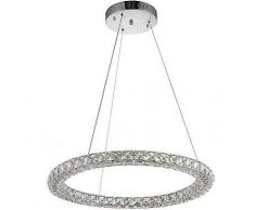 BinLZ Chandelier Moderne Kronleuchter Deckenleuchten Anhänger Runder Ring Led Kristallpendelleuchte Deckenleuchter Beleuchtung Lampe mit 24W D50Cm 3C Ce FCC Rohs für Wohnzimmerschlafzimmer, Warmwe