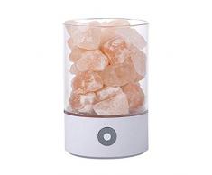 GCT Salzlampe,Salzkristalllampe Tragbar Salzleuchte Mit Dimmerschalter,Mehrfarben LED Nachtlicht Für Schlafzimmer Nachttischlampe, Büro, Luftreinigung,Weiß