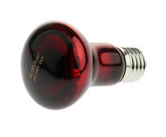 LOVIVER Glas Haustier Heizung Infrarot Lampe Winter Wärme Emitter Lampe E27 Rot - 25W