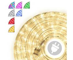 Nipach GmbH 10m 240 LED Lichterschlauch Lichtschlauch warm-weiß – Innen- und Außenbereich – energiesparende Leucht-Dekoration für Garten Fest Weihnachten Hochzeit Gesamtlänge ca. 11,50 m