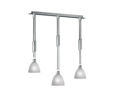 3-fl. Pendelleuchte höhenverstellbarSavannah in Weiß gewischt/Nickel matt