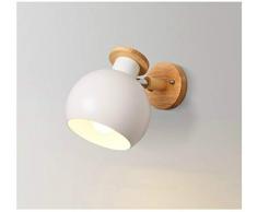 OPLJ Moderne führende Wandlampe Röstholz Leselampe Foyer Treppe Innen rosa grün Nachtbett nordische Schmiedeeisen Leuchte