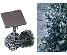 Lunartec Solar Lichterkette außen: Solar-LED-Lichterkette, 500 LEDs, Dämmerungssensor, weiß, 50 m, IP44 (Solarlichterkette warmweiss)