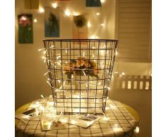 ANKOUJA LED Lichterkette 100er Innen warmweiss fuer Weihnachten Zimmer Bett Hochzeit Party Schlafzimmer Weihnachten Tannenbaum 8 Funktiontyp-Memory-Verlaengerbar