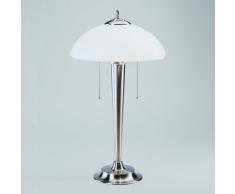 Bankerlampe Schreibtischlampe Berliner Messing Nickel matt V16-98op N