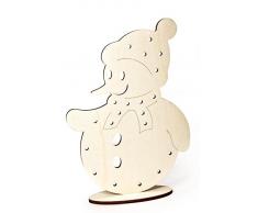 Firstlaser VBS Holzfigur Schneemann Stehfigur Weihnachtsdeko Lichterbogen beleuchtbar